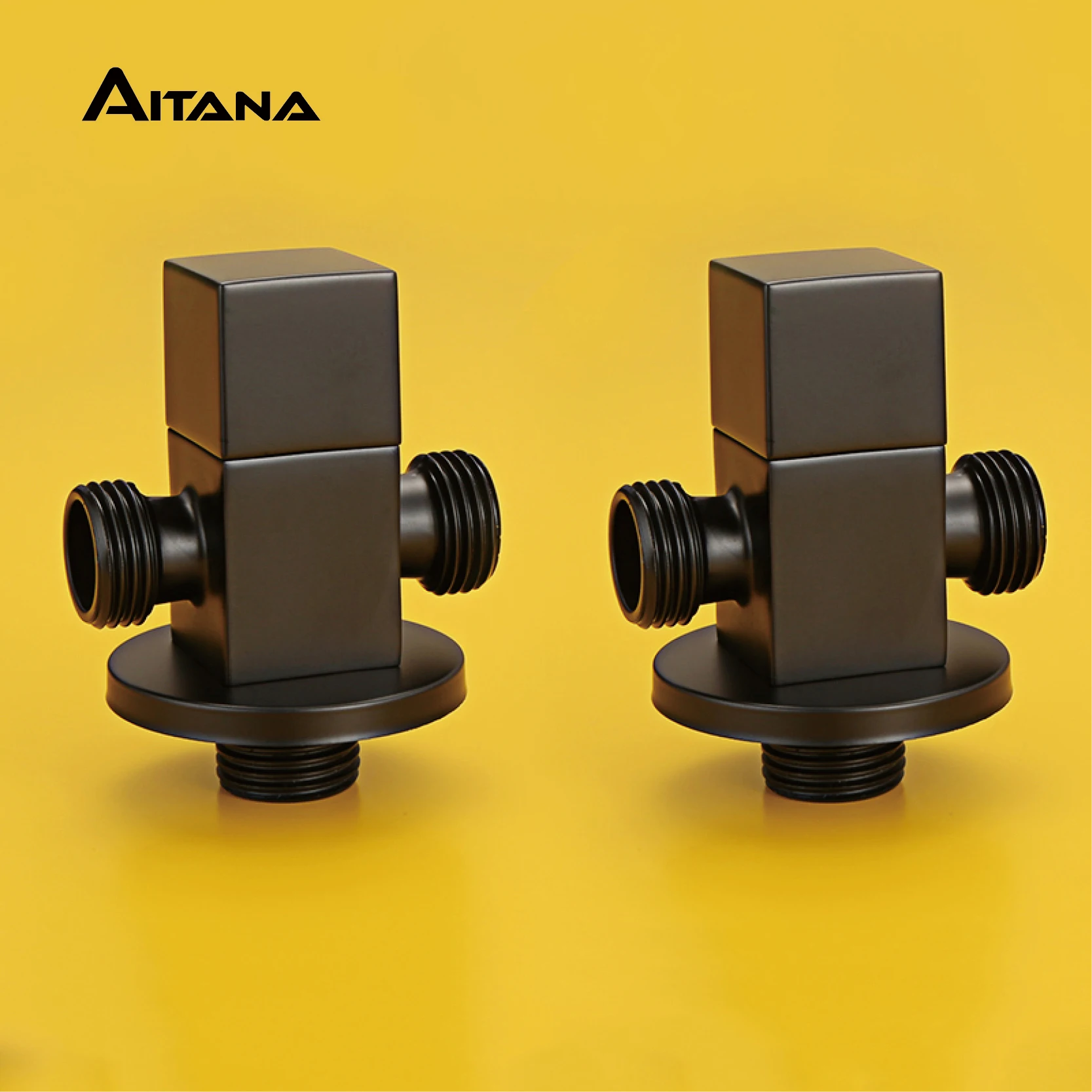 

All copper angle valve one in two out three-way four-way interface water inlet valve water stop valve matte black