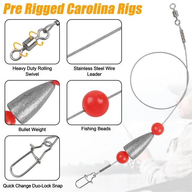 Bullet Weight Texas Rig Fishing Setup Texas Rig Kit 10Pcs Texas