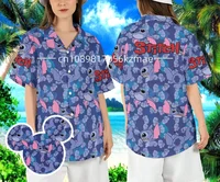 New Summer Boys&Girl Disney Stitch Tropical Fruit Cartoon 3D Pattern Shirt KID/Adult Casual Hawaiian Vacation Parent-child Shirt 2