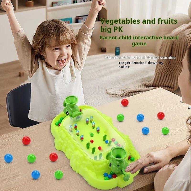 Kids Vegetable Pinball Machine 2 Player Battle Game Parent Child Interactive Toy For Family Party Birthday Gift