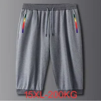 Men's oversized Calf-Length Pants summer casual loose national tide seven-point shorts 200kg plus size 14XL 15XL tide trousers 1
