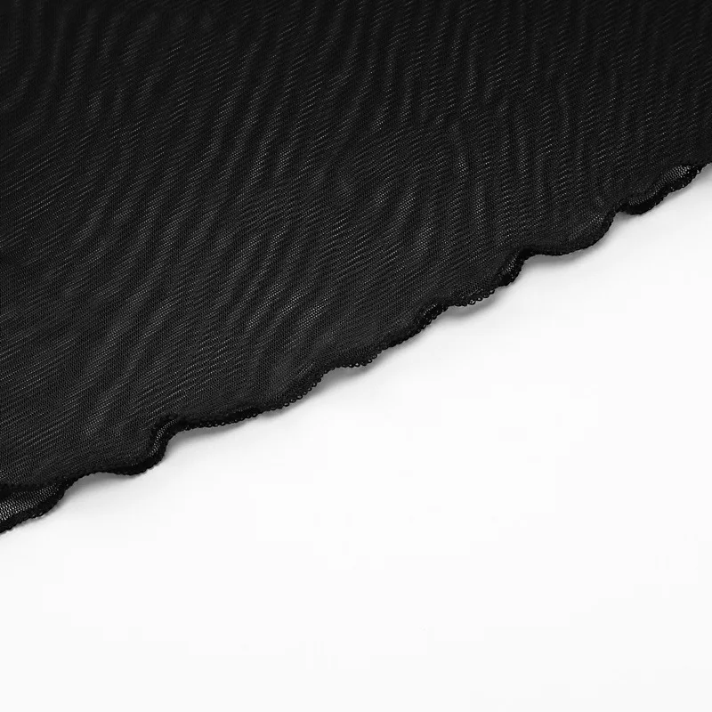 Conjunto de dos piezas de malla para mujer, vestido mini transparente, ajustado, sexy, de moda, de manga larga, con retazos, otoño 2025