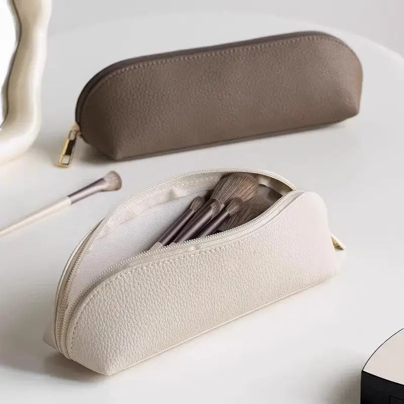 Premium PU Leather Pencil Pouch with Waterproof Finish and Metal Zipper
