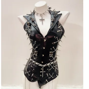 Spikey Metal Halter Neck Top 1