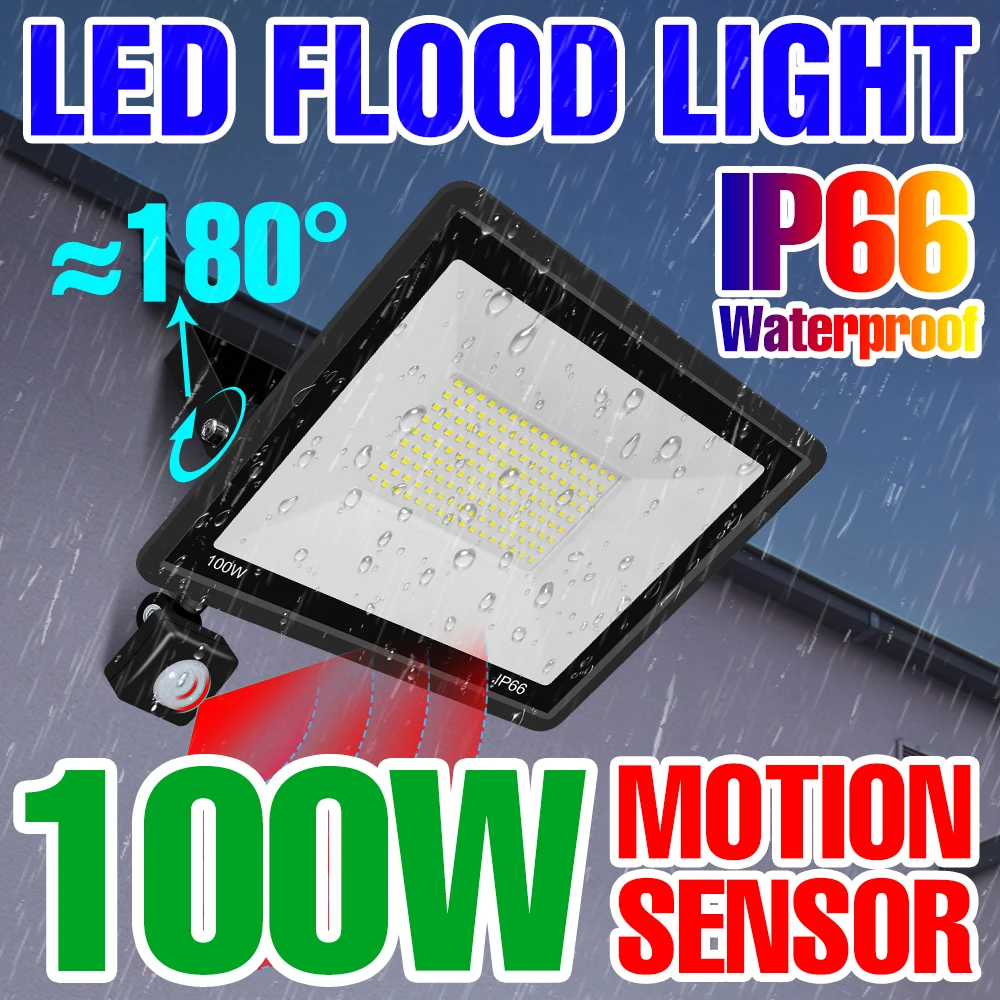 220VOutdoorFloodLightMotionSensorLandscapeLightingStreetLight