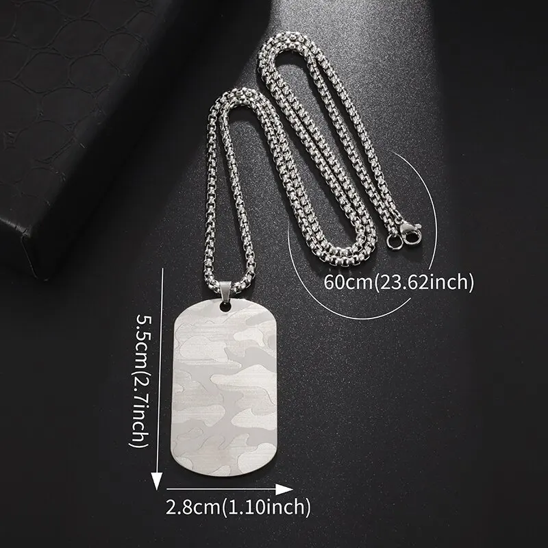 Personalized Camouflage Military Uniform Pendant Necklace Hip-Hop Dog Tag  Chain Jewelry Men and Women Stainless Steel Jewelry - AliExpress