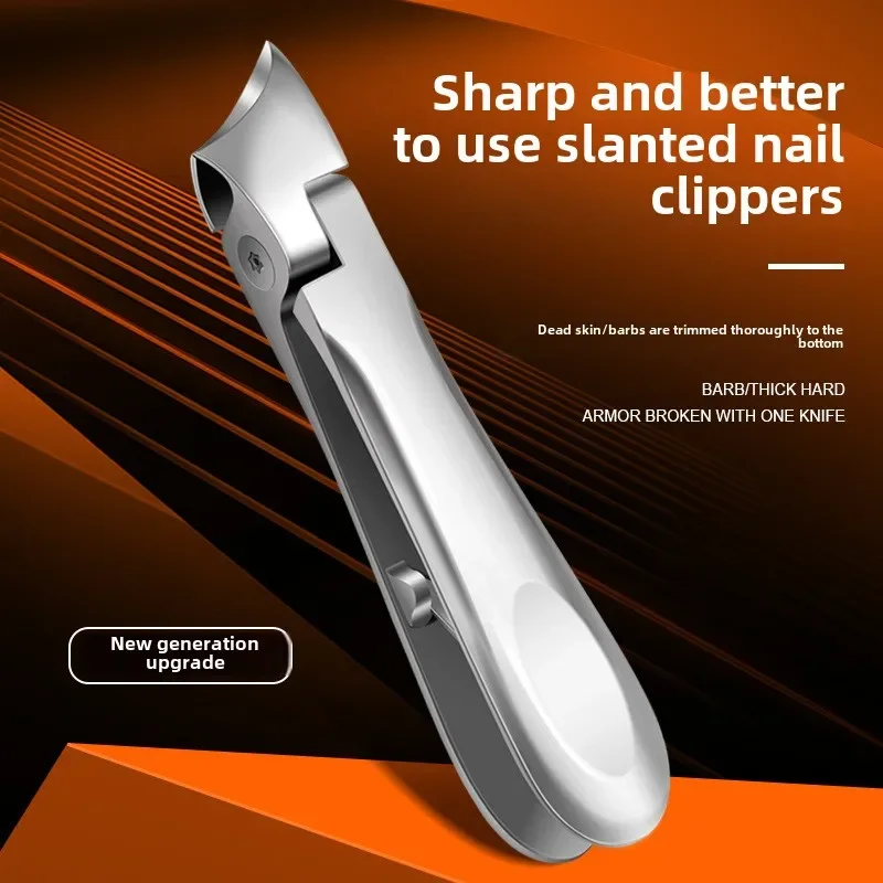 1pcs Toe Nail Clippers for Men Thick Ingrown Toenails Large Wide Jaw Opening Slanted Long Handle No Splash Fingernail Clipper