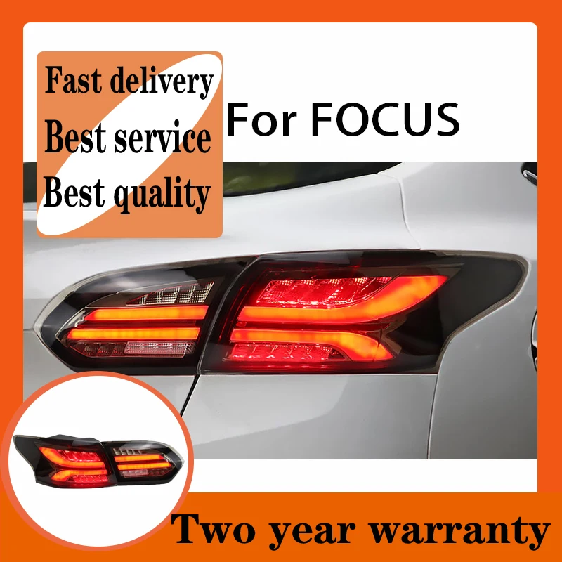 

For Ford Focus taillights 2015 2016 2017 2018 LED Tail Lamp rear trunk lamp cover drl+signal+brake+reverse