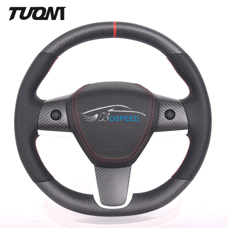 

New Style For Tesla Model X S 3 Y Yoke Sports Carbon Fiber Car Steering Wheel Custom Heating Suede Leather Upgrade