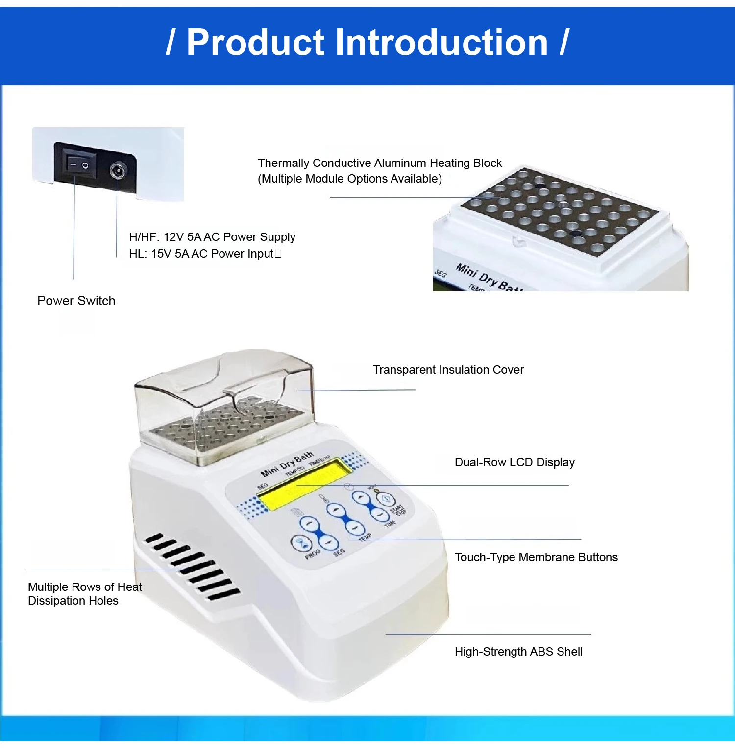 M-JSY-H Mini Thermostatic Dry Bath Incubator Portable Lab Heater with Heating Bl