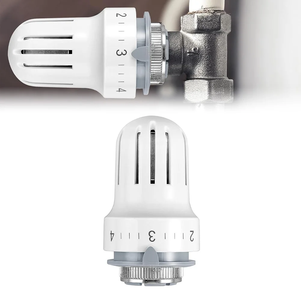 1pcs Radiator Thermostatic Head Heater Plastic Alloy Control Thermostat Heating Valve Tool White Home Valvefor Room Temperature.