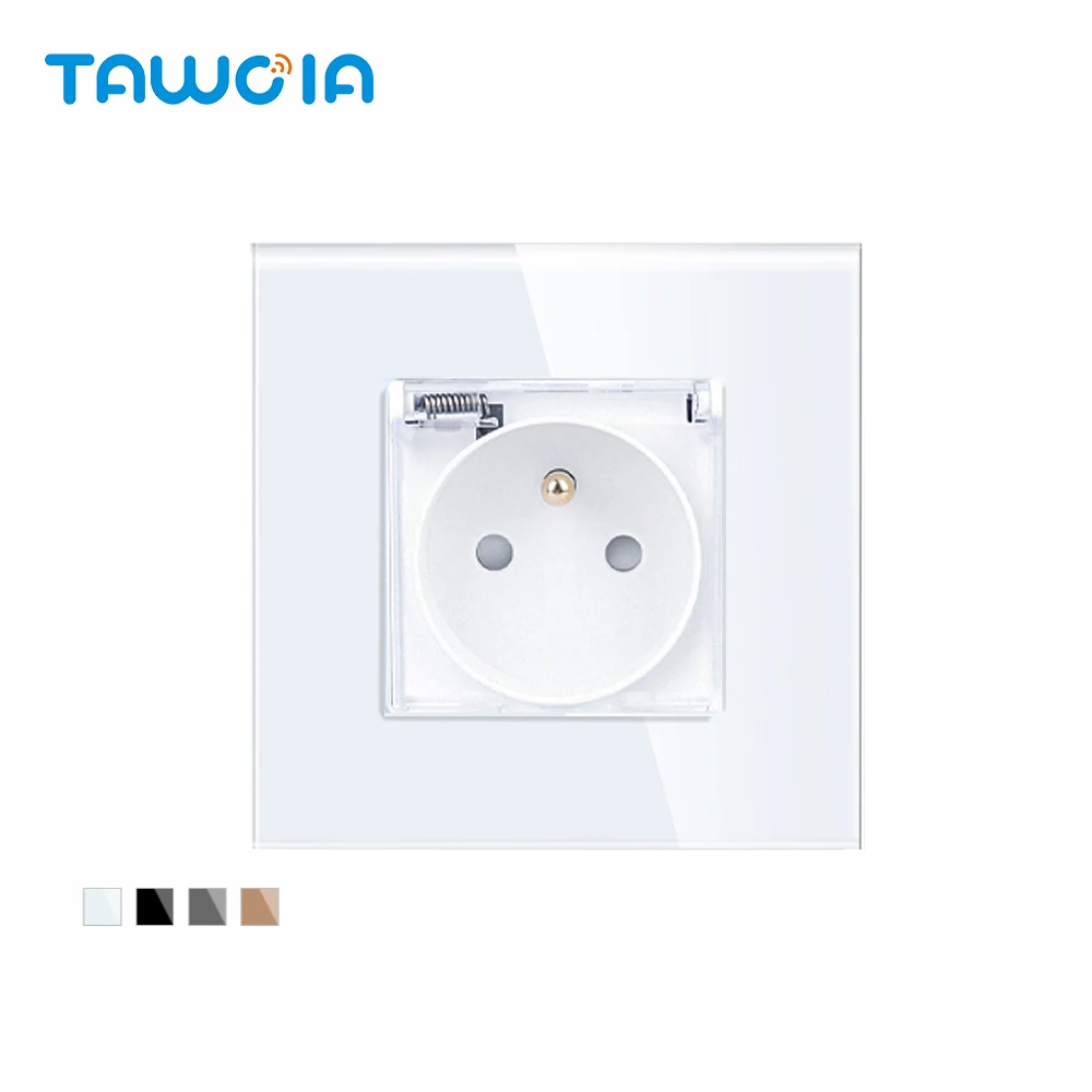 thumbnail image 1 of Interruptor pulsador TAWOIA EU RU UK, regulador de intensidad de luz, timbre, cortina, interruptor táctil y toma de pared con panel de cristal de 86 mm, 1 of 5