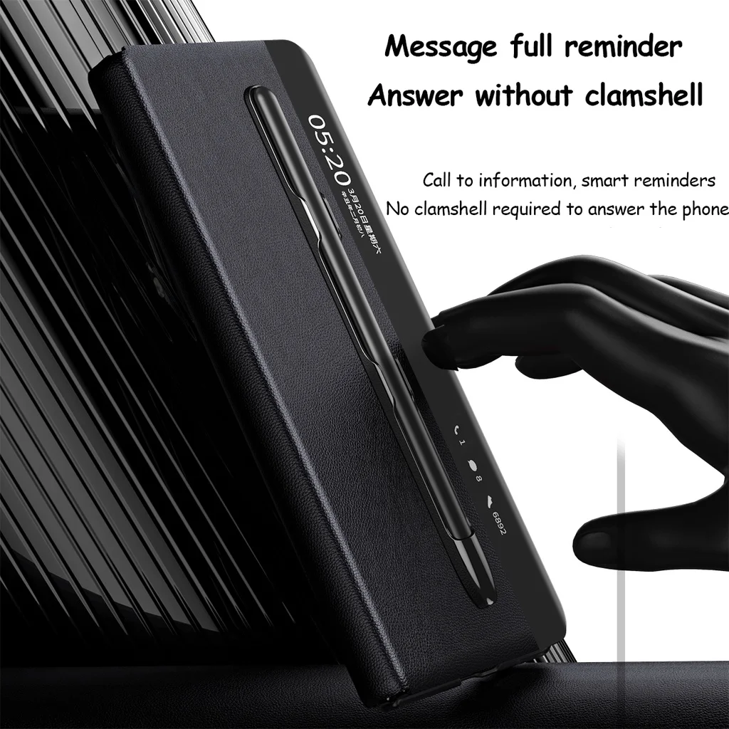 With Touch Pen Slot Cover For Huawei Mate X5 Case Leather Smart View Windows Protection For Huawei Mate X 5 5G