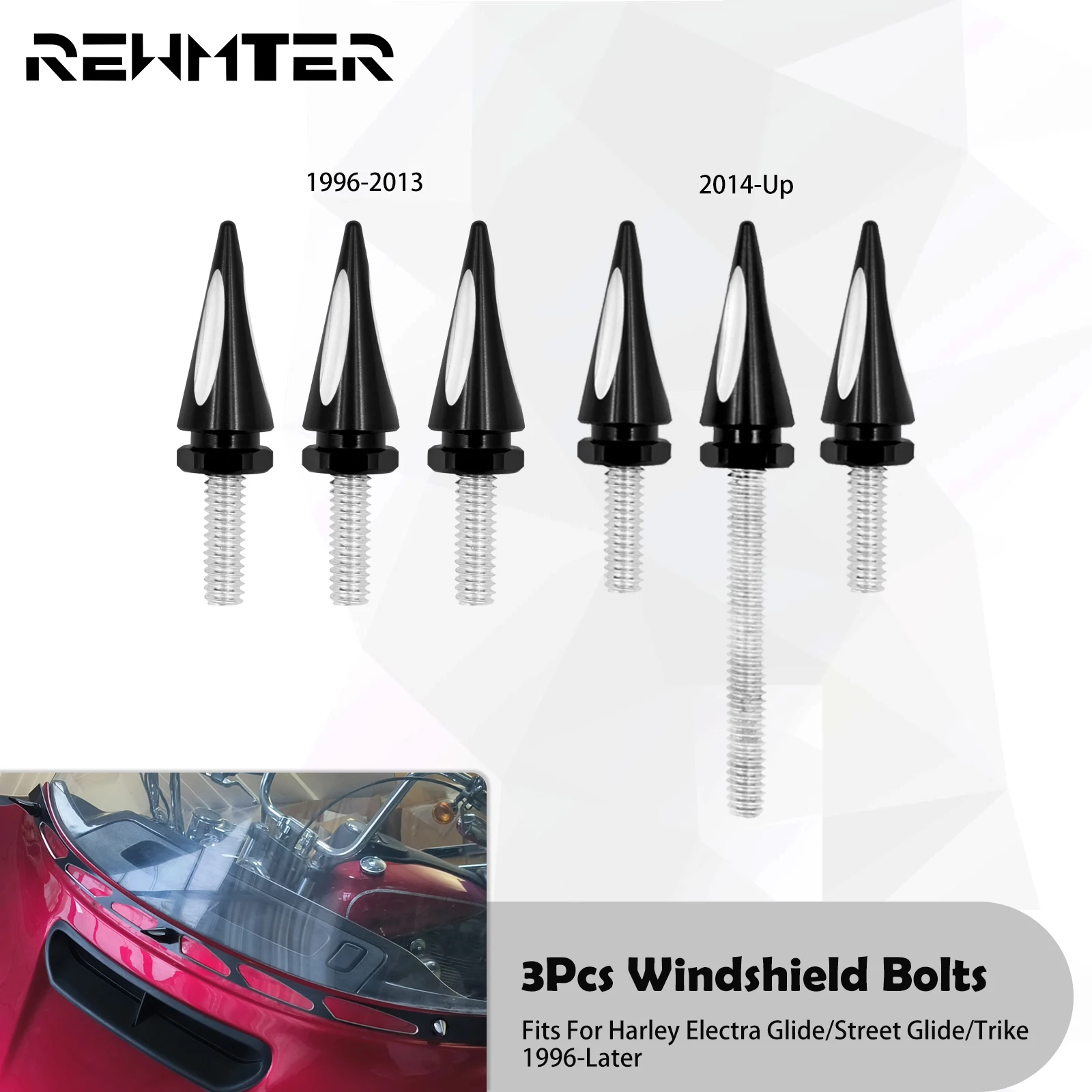 

3PCS Motorcycle Windscreen Trim Bolts For Harley Touring Electra Street Glide Ultra Limited Trike 96-Up Windshield Screw Bolts