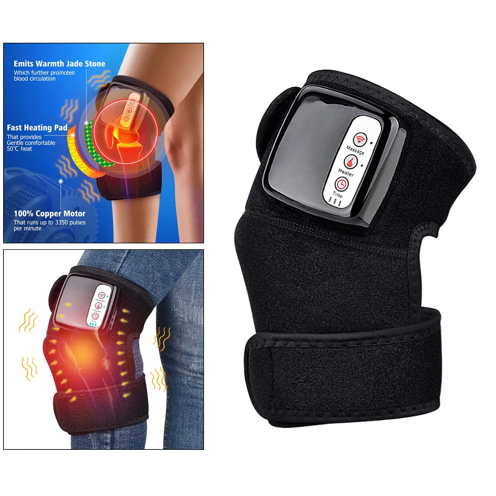 

Wireless Heating Knee Massager Pads for Pain Relief Heated Vibration EU Plug