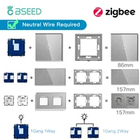 BSEED Zigbee 1/2/3Gang Wall Touch Switches Function Base 1/2/3Way Glass Panel EU Socket Smart Plug DIY Parts Free Combination
