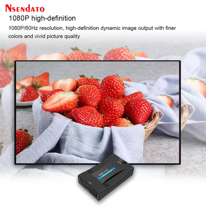 720P/1080P SCart  To HDMI-Compatible Video Audio Converter Upscale Scart HDMI-Compatible Adapter for PAL/NTSC Sky Box DVD TV