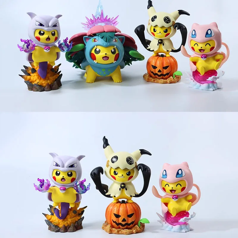 

Poekmon Piakchu COS Mew Mewtwo Dressup Model Action Figures Peripheral Collection Ornaments Gifts