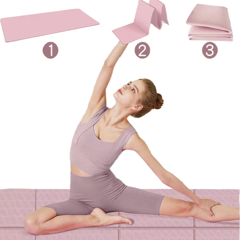 

Portable Folding Floor Mat for Yoga, Outdoor Color Fitness Equipment, Soundproof Household, Professional Health Body, 183*61*4m
