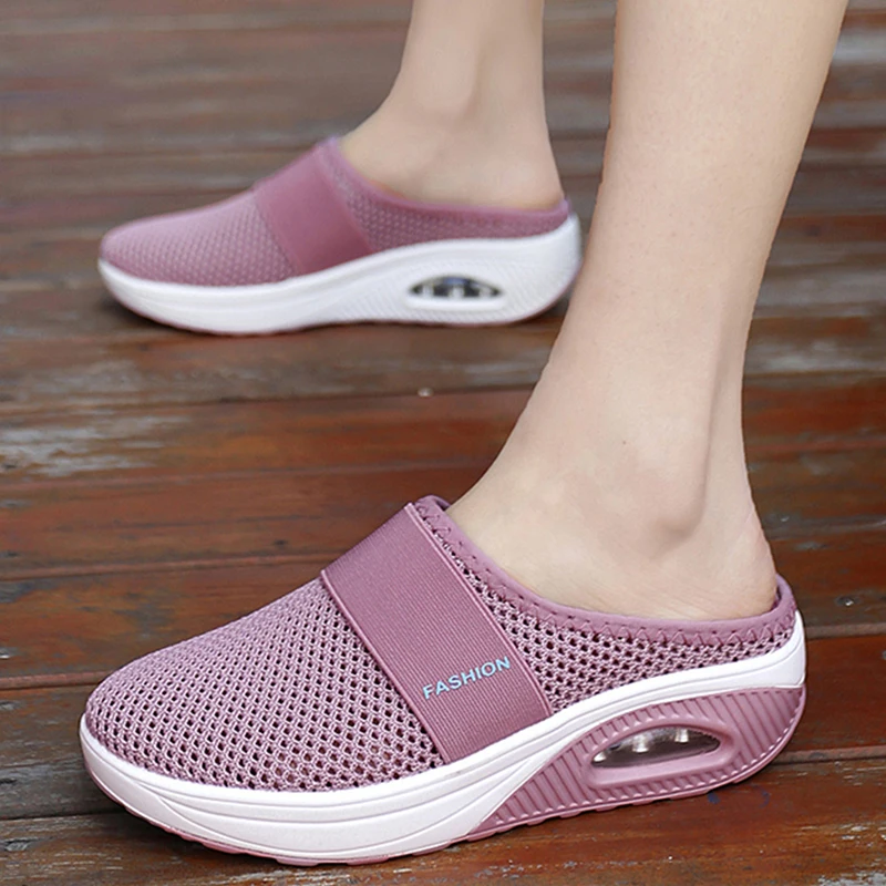 Women Sandals Wedges Platform Shoes Female Slides Slippers 2022 Fashion Breathable Mesh Lightweight Ladies Footwear Sneakers