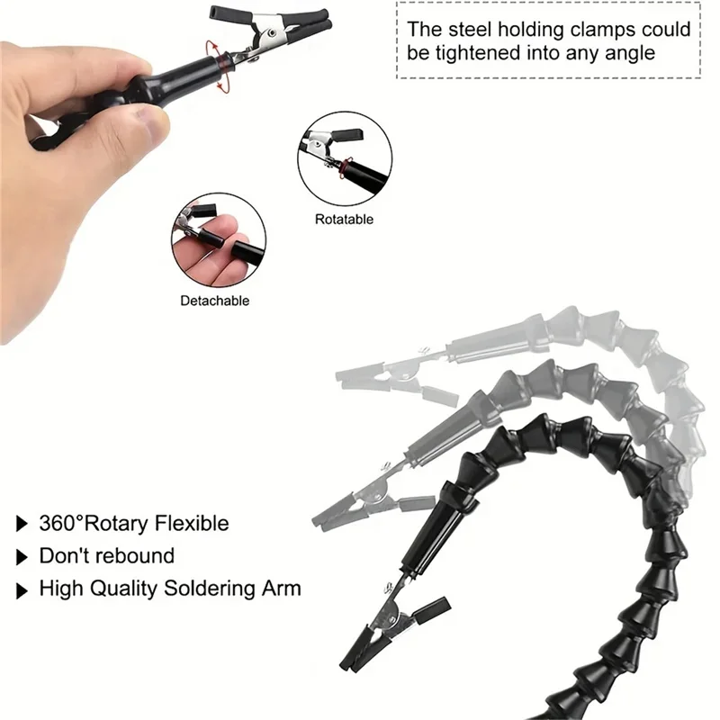 Soldering Station 3Pcs Flexible Arms Soldering Iron Holder Third Helping Hand Tool Pcb Welding Repair Welding Tools soldering station soldering tool soldering helping hands welding tool