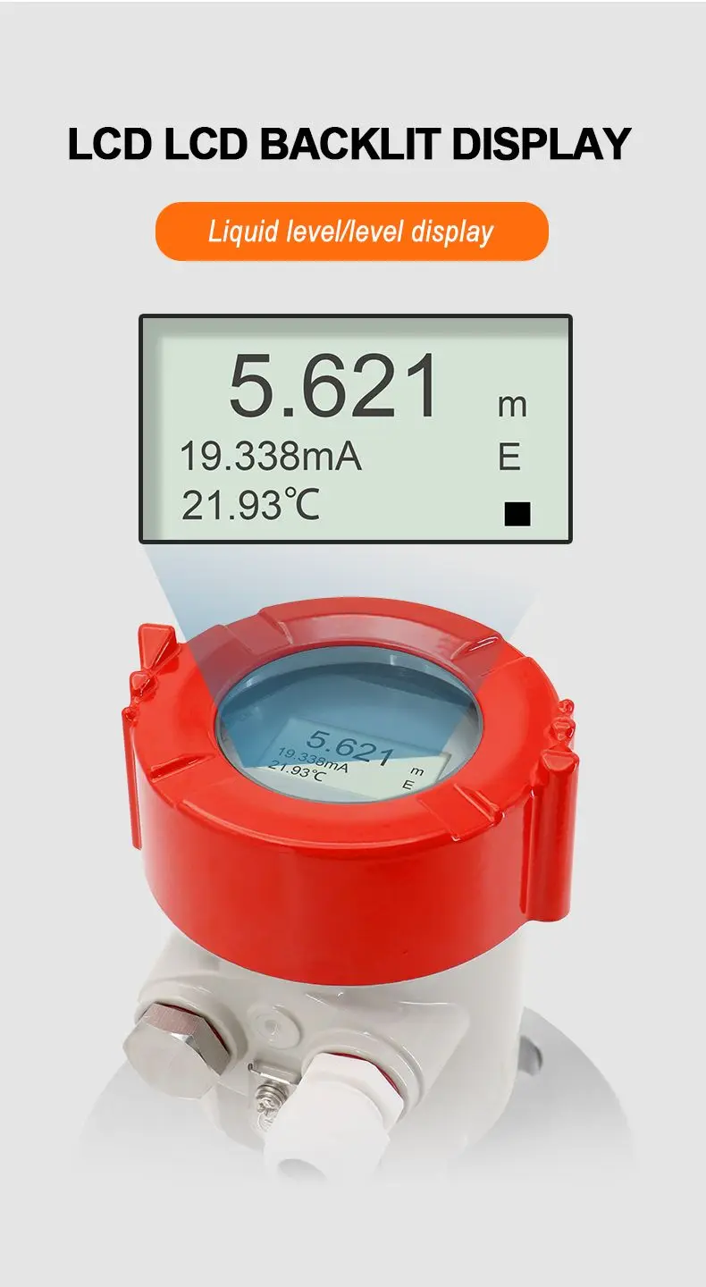 Non-Contact 4-20 mA Fuel Water Radar Level Meter 80GHz Radar Level Transmitter S