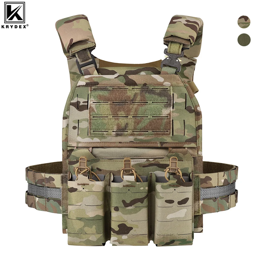 

KRYDEX FCPC V5 Tactical Vest Plate Carrier Tegris Assault Cummerbund KTAR Front Mag Flap Panel Backpack Hunting Military Vest