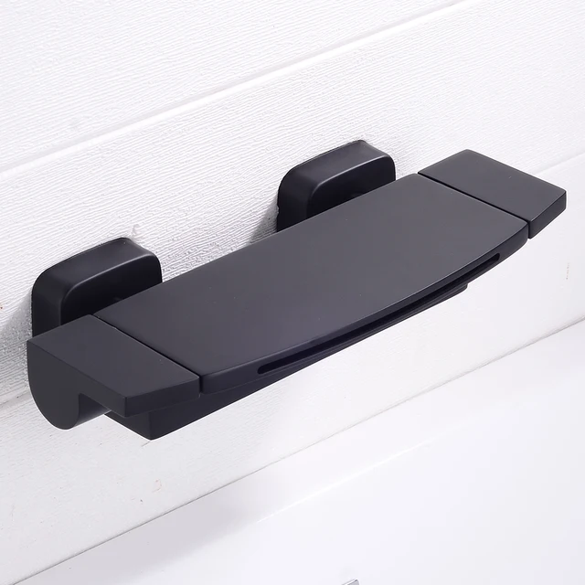 Becola ก๊อกผสมอ่างอาบน้ำทองเหลือง, ก๊อกอ่างอาบน้ำน้ำตกสำหรับห้องน้ำสีดำที่จับแบบคู่ 2