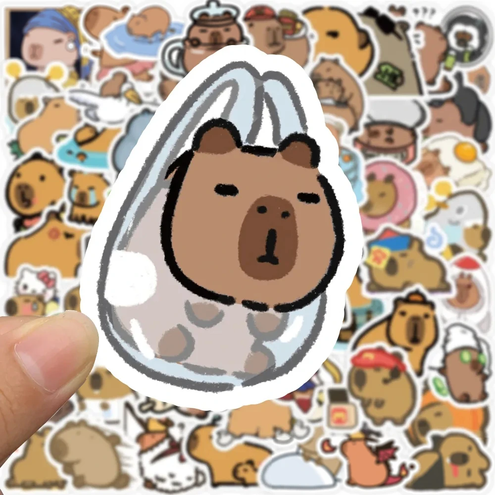 10/30/50/100pcs Kawaii 동물 Capybara 낙서 스티커 노트북 노트북 전화 가방 일기 방수 스티커 어린이 장난감