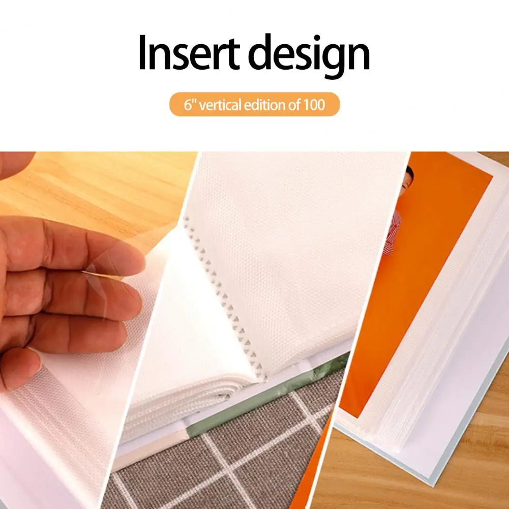6 인치 사진 앨범 브론 징 디자인 안티 에이징 삽입 유형 100 포켓 저장 가족 메모리 DIY 빈티지 그림 앨범 도서 홈