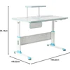 Height Adjustable Study Desk 43" with Drawer & Chair (Desk and Chair Bundle – DX Series Blue) 6