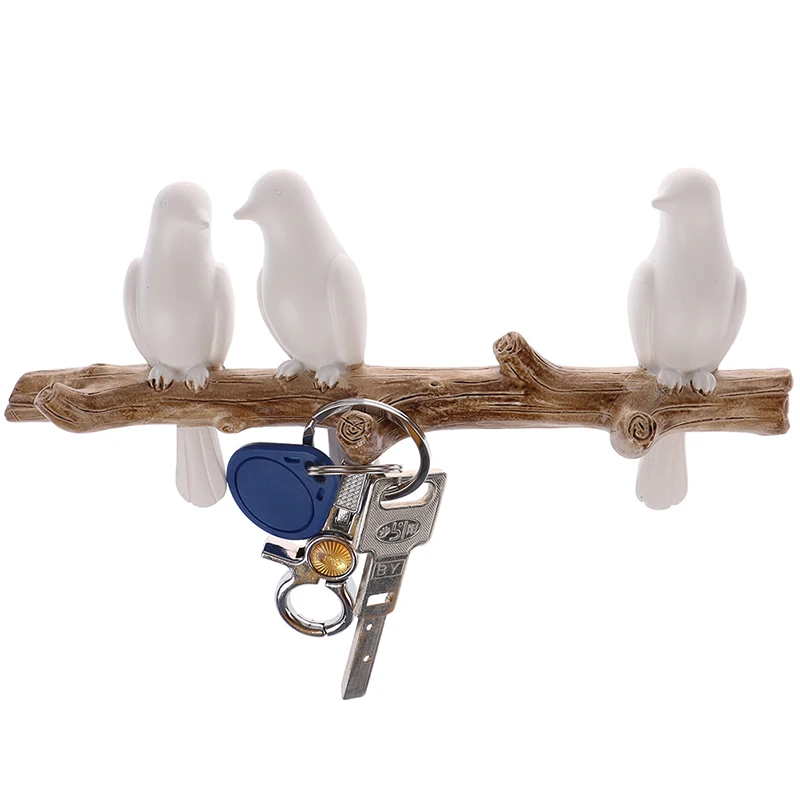 Living Room Hanger Resin Bird Hanger Key Kitchen Coat Clothes Towel Hooks Hat Handbag Holder Wall Decorations Home Accessories