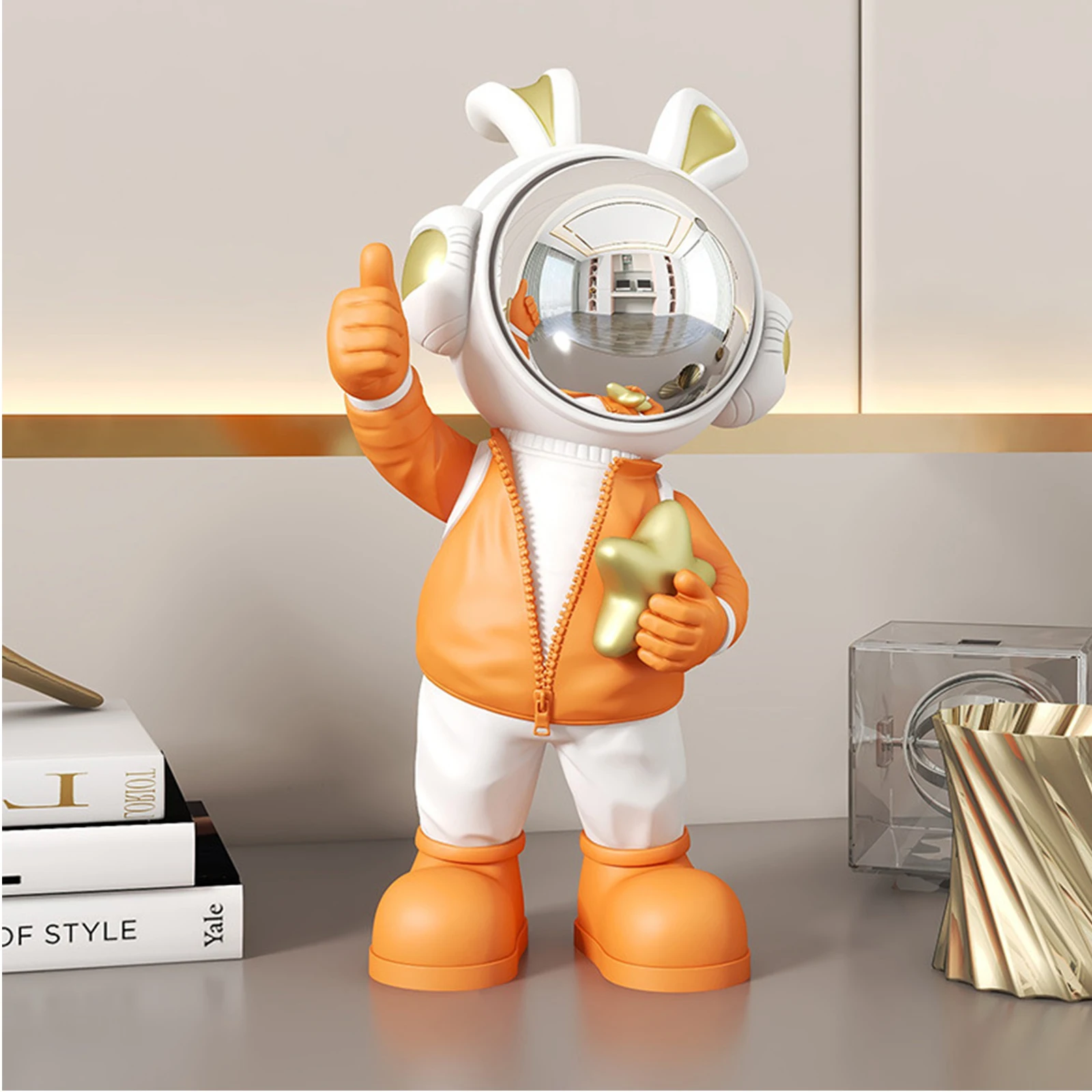 Nordic Resin Astronaut Sculpture Creative Home Decor Cartoon Animation Spaceman Doll Statue Living Room Office Desktop Ornaments