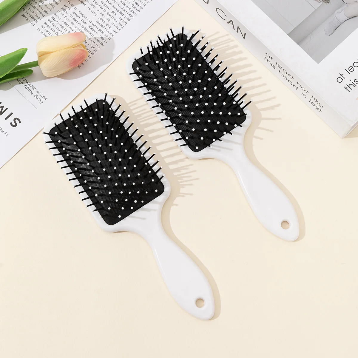 1PC 사각형 멧돼지털 공룡 모양 헤어 빗 미니 정전기 방지 두피 마사지 빗 헤어 브러쉬 살롱 헤어 브러쉬 스타일링 도구