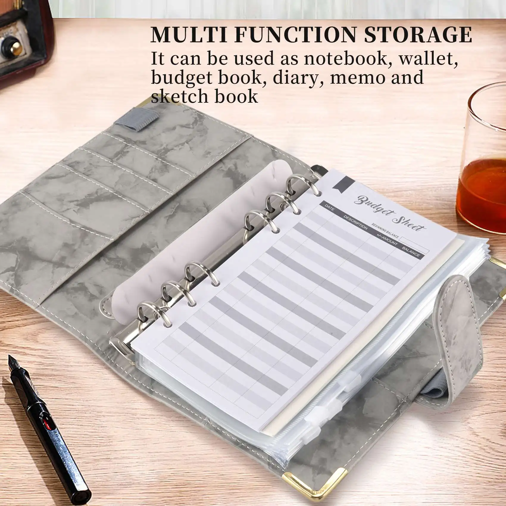 강력 추천-예산 바인더 현금 절약 지갑 현금 정리 바인더 예산북 플래너 바인더..