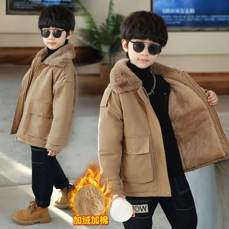 

Куртка с капюшоном для мальчиков, на молнии, средней длины, на осень/зиму