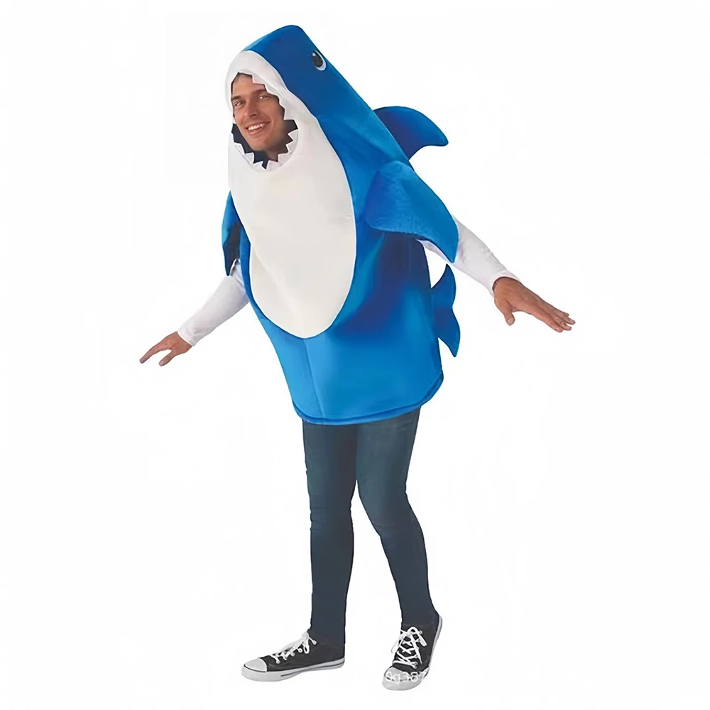 Adult Kids Shark Costume Jumpsuit Cosplay Costumes Shark Suit Baby Funny Family Party Holiday Birthday Gift Halloween Costume