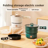 Cuiseur électrique Portable 110V/220V, marmite pliable, 1,6 l, multi-cuiseurs, Type fendu, cuiseur à riz, poêle à frire, voyage à domicile 2