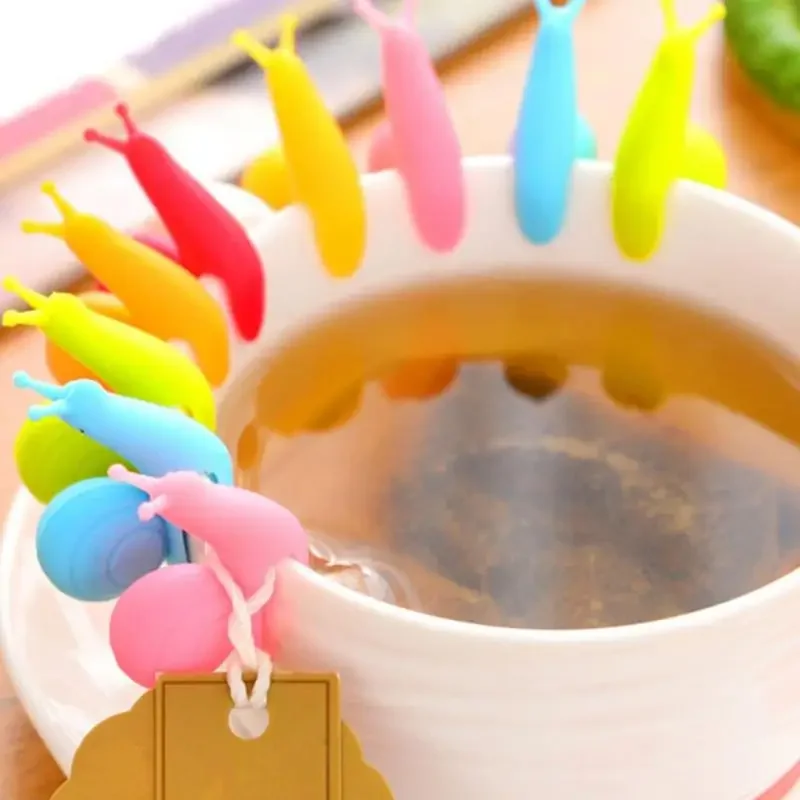 Tea Bag Holders For Cup 6pcs Drink Marker Tea Accessories Food Grade Silicone Waterproof Different Colors Silicone Drink Marker