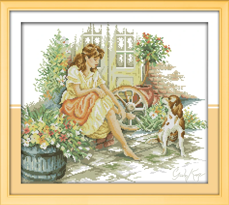 

Вышивка крестиком полный набор с узором набор сабатик девочка отпечатанная ткань отпечатанная без принта домашний декор