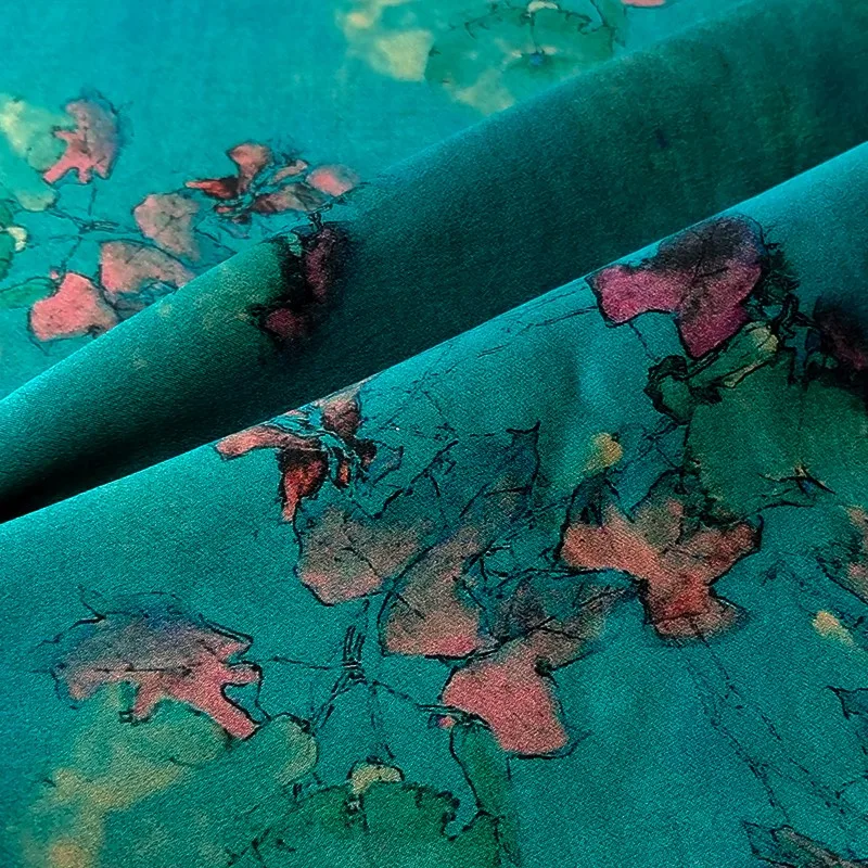 

40 M Xiangyun Yarn Heavy Satin 100% Mulberry Silk Fabric Cheongsam Dress Clothing