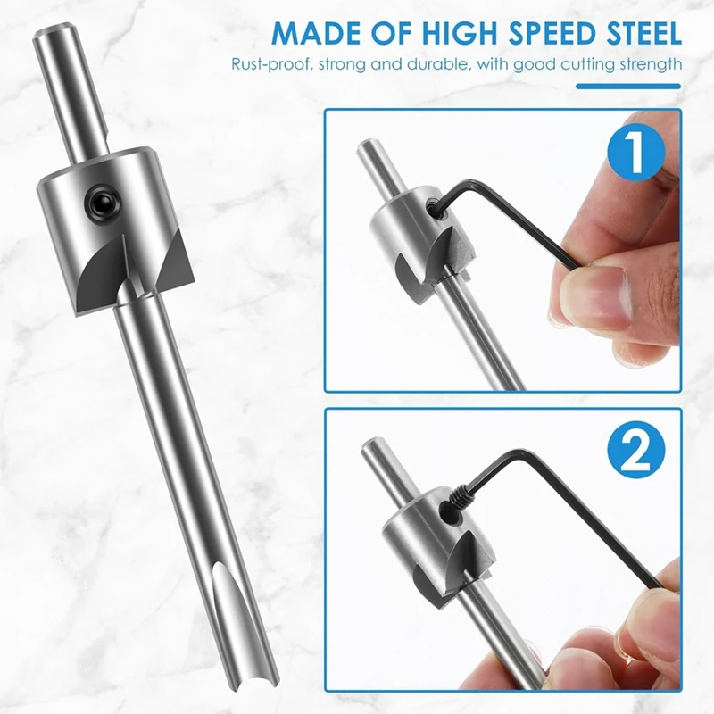 8Pcs Barrel Trimmer Kit High Speed Steel Pen Mill Trimmer With 3/4Inch Cutting Head Woodworking Tool