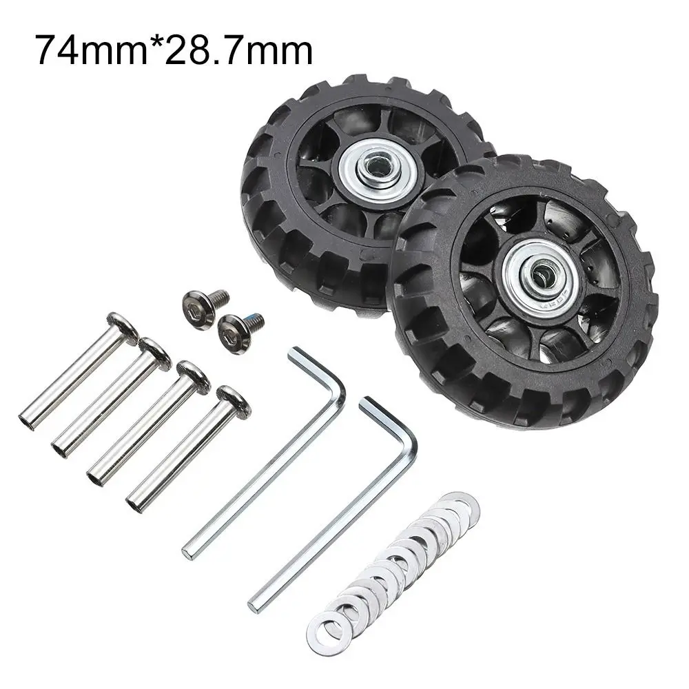 Universal Suitcase Replacement Wheels - Durable Silent Caster Repair Kit with Screws (2-Pack)