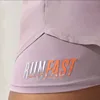 Mermaid Curve Breathable Letter Graphic 2 In 1 Sport Shorts Women Quick Dry Running Short Drawstring Waistband Fitness Hot Pants 6