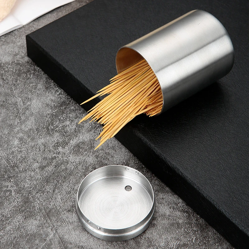 Stainless Steel Toothpick Holder Creative Home Toothpick Storage Container Portable Fall Resistant Toothpick Box For Table Decor