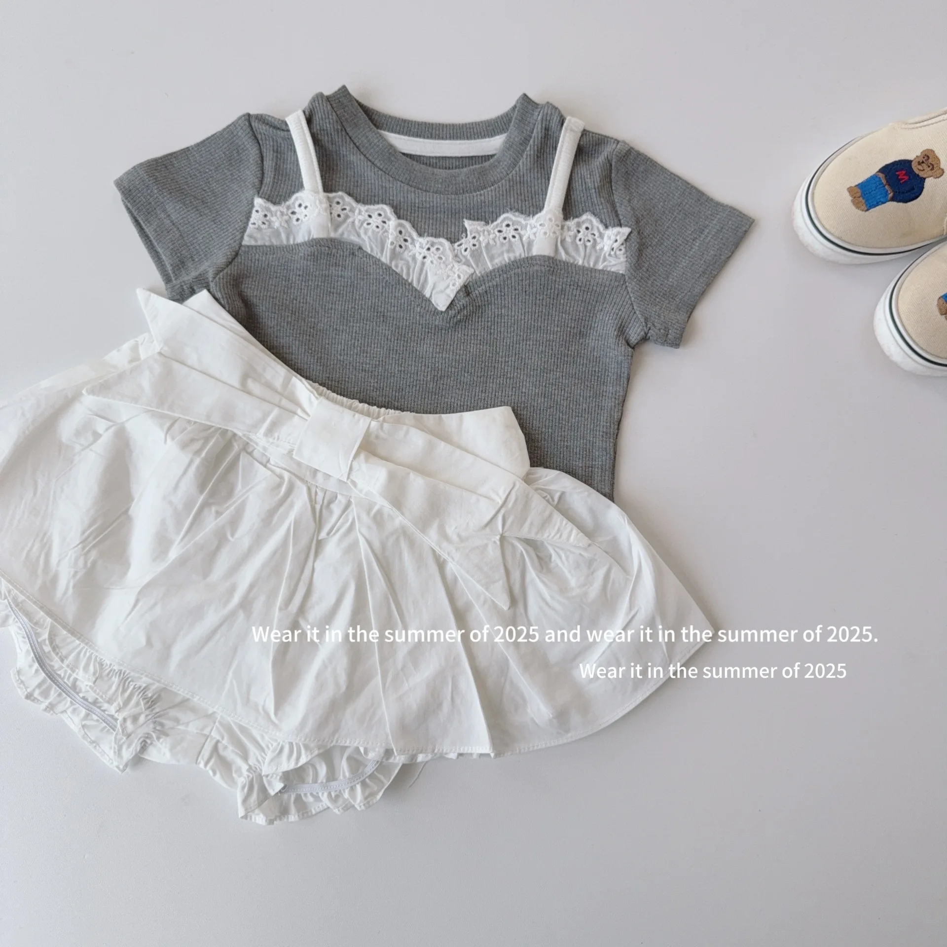 2025 Summer New Girls Cute Bow Skirts Solid Children Casual Shorts Versatile Skirts Baby Girls Culottes Cotton Kids Clothes 3 2025 Summer New Girls Cute Bow Skirts Solid Children Casual Shorts Versatile Skirts Baby Girls Culottes Cotton Kids Clothes - Image 3