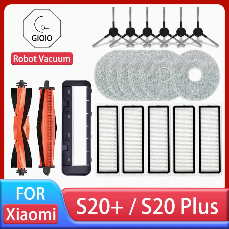 Xiaomi Robot Vacuum Parts For Xiaomi Robot Vacuum S20+ / S20 Plus / B108GL Parts Accessories Main Brush Side Brush Hepa Filter Mop Cloth Replacement Spare