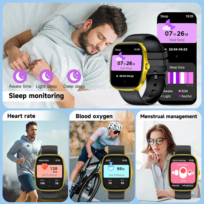 LIGE Smart Watch Women 1.53”HD Full Touch Screen Heart Rate Bracelet Sport Fitness Tracker Men Smartwatch For Android IOS New
