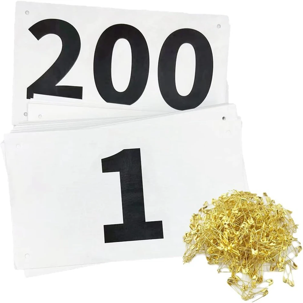 

DDJOY Running Race Bibs Large Numbers with Safety Pins for Marathon Race Events- Tyvek Tearproof Waterproof