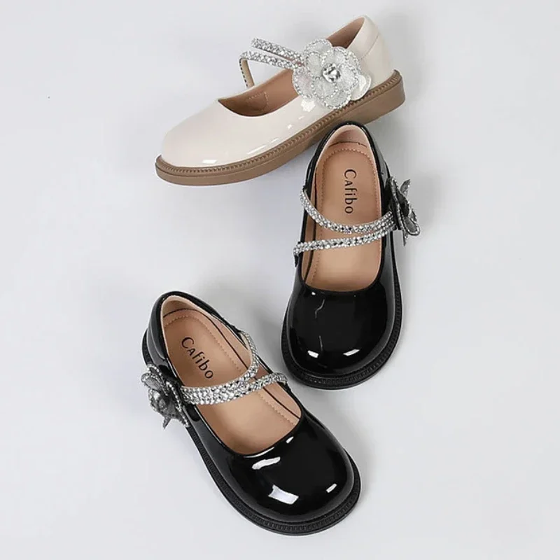 Black Leather Kids Mary Jane Shoes for School and Performance